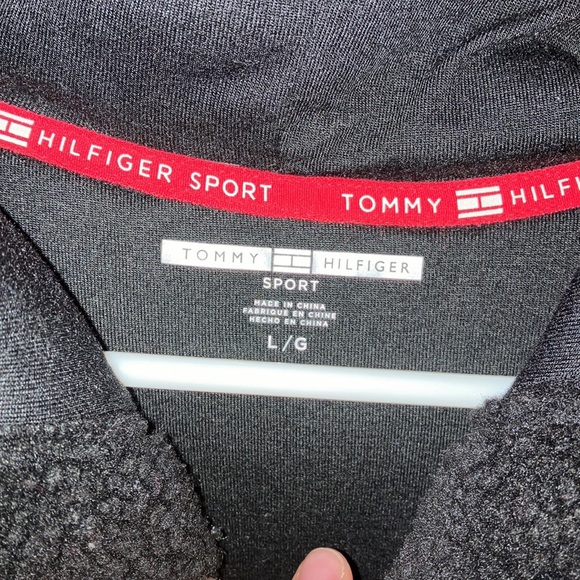 Tommy Hilfiger Sport Half-Zip Sherpa/Teddy Hoodie - Picture 6 of 7